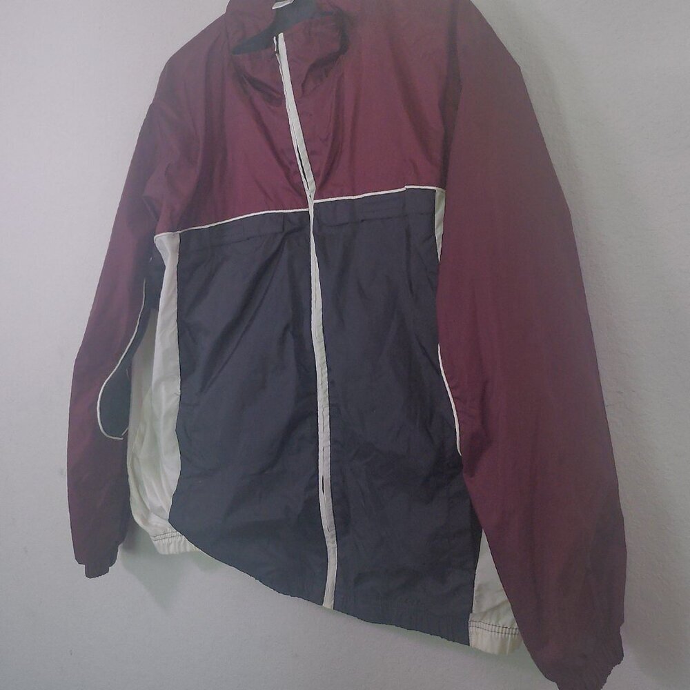 Vintage Cheetah Jacket Unisex M 80s 90s Colorblock Retro Windbreaker - Picture 3 of 11